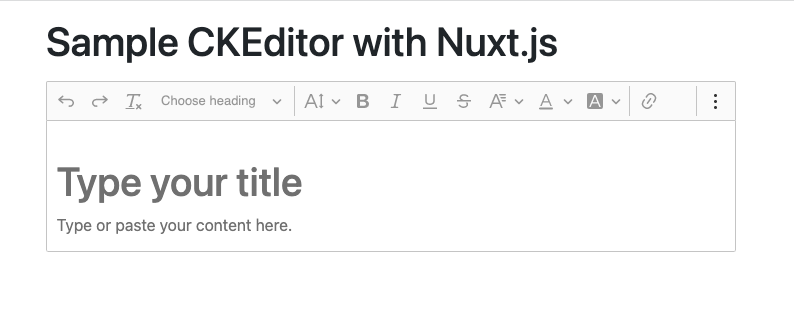 Basic CKEditor in Nuxt.js